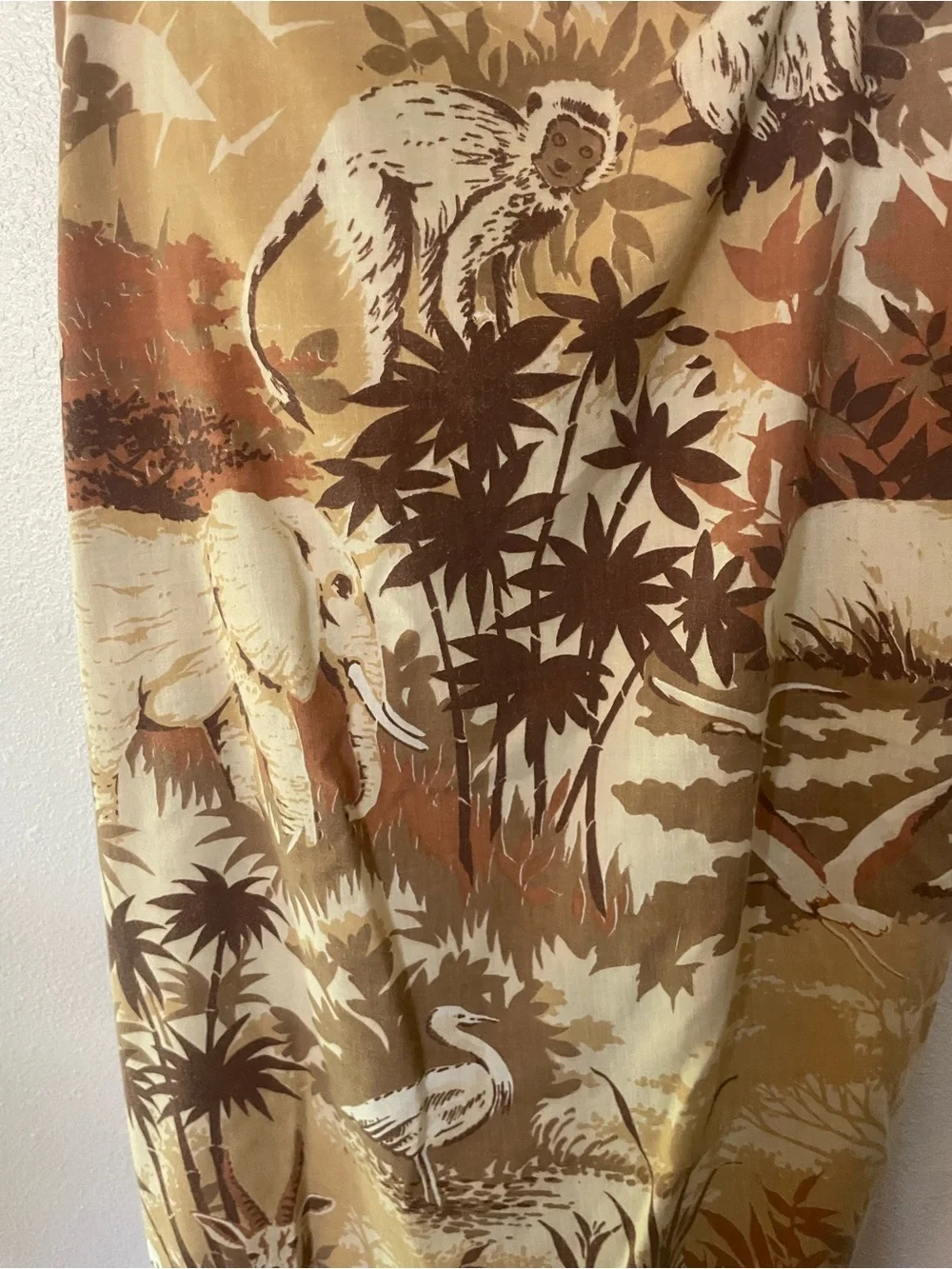 Vintage 1980's Lady Pepperell Safari Flat & Fitted Sheets Queen Muslim Fabric